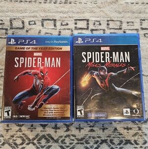 Marvel Spider-Man PS4 Game Bundle - Miles Morales Lot Of 2 Video Games
